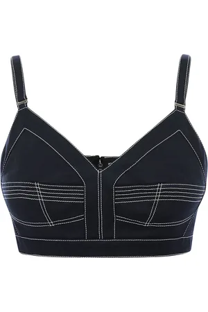 Alexander McQueen Contrast-stitch crop top