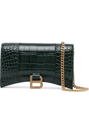 Balenciaga Hourglass crocodile-embossed wallet-on-chain