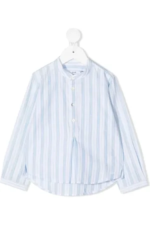 KNOT Striped collarless shirt