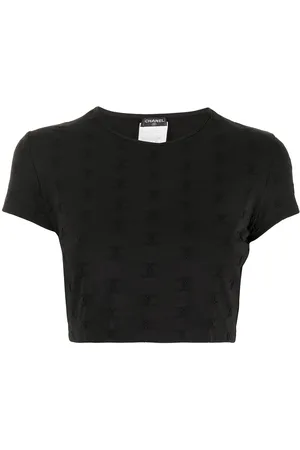 CHANEL 1997 CC logo-embroidered crop top