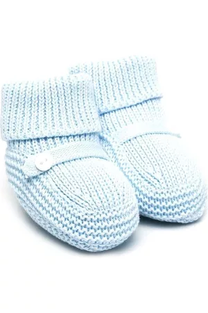 LITTLE BEAR Knitted button-detail slippers