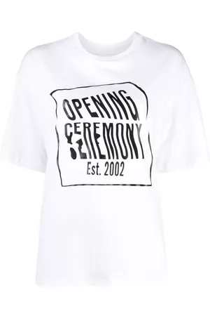 Opening Ceremony Women Short Sleeve - Warped-logo cotton T-Shirt