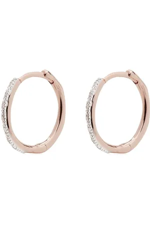 Monica Vinader 18kt rose gold vermeil Riva Wave hoop diamond earrings