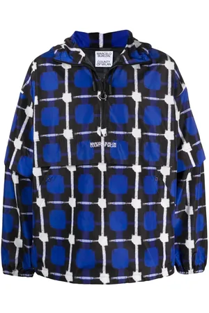 MARCELO BURLON Geometric-print hooded windbreaker