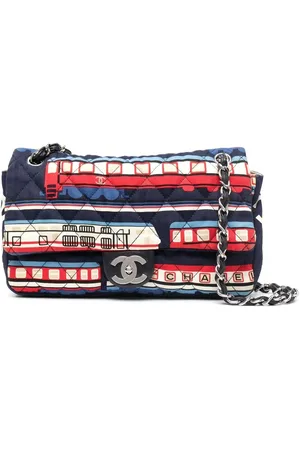 CHANEL 2006-2007 Classic Flap train-print shoulder bag