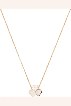 Chopard 18kt rose gold Happy Hearts Wings diamond and mother-of-pearl pendant necklace