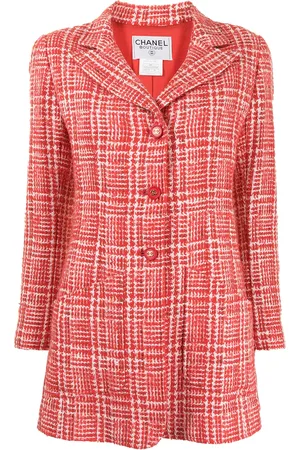CHANEL 1997 checked tweed coat