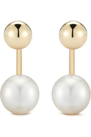 Mateo 14kt yellow pearl ball ear jacket earrings