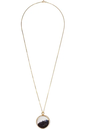 Aurélie Bidermann 18kt yellow Chivor large blue sapphire medallion necklace