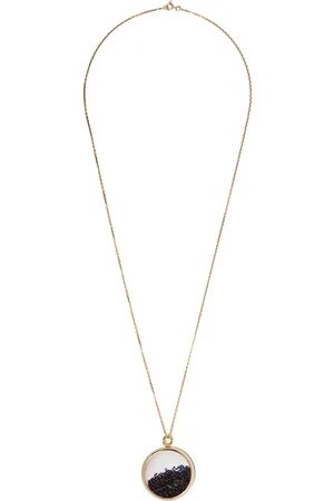 Aurélie Bidermann 18kt yellow Chivor large blue sapphire medallion necklace