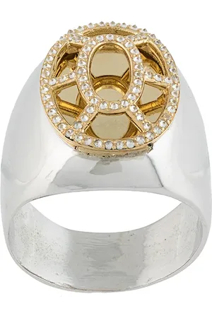 DALILA BARKACHE 18kt yellow gold and sterling caged diamond ring