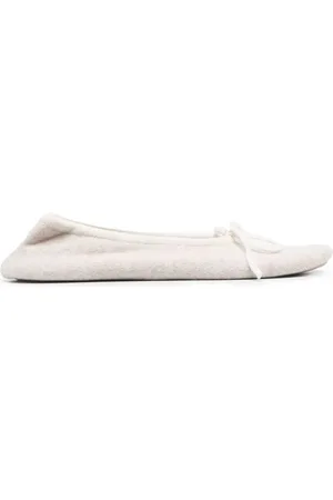N.PEAL Contrast trim cashmere slippers