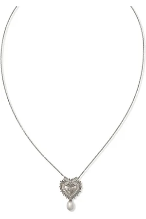 Dolce & Gabbana 18kt gold Devotion diamond and pearl heart pendant necklace