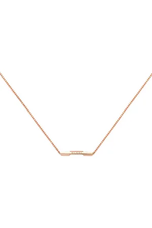 Gucci 18kt rose gold Link to Love bar necklace