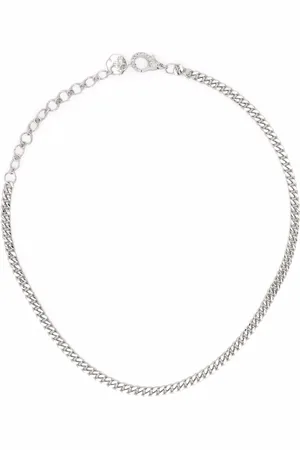 Shay 18kt white gold diamond curb chain choker