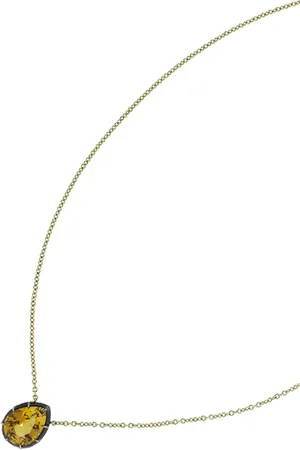 Fred Leighton 18kt gold pear shaped citrine solitaire pendant necklace