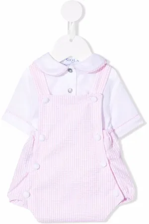 SIOLA Check-print cotton playsuit set