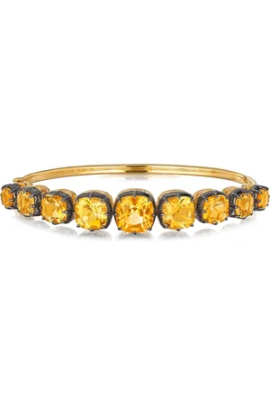 Fred Leighton 18kt cushion citrine collet bangle