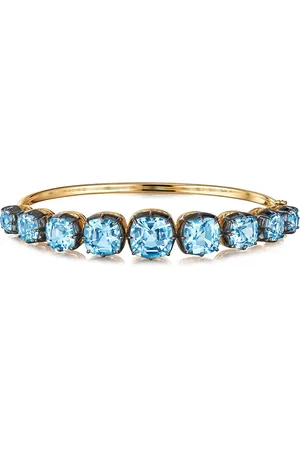 Fred Leighton 18kt yellow cushion topaz collect bangle