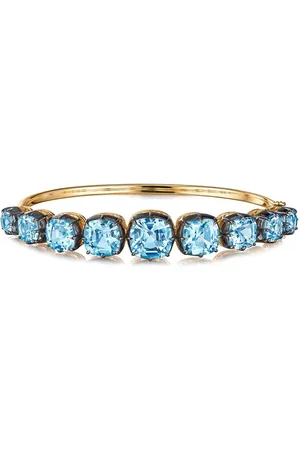 Fred Leighton 18kt yellow cushion topaz collect bangle