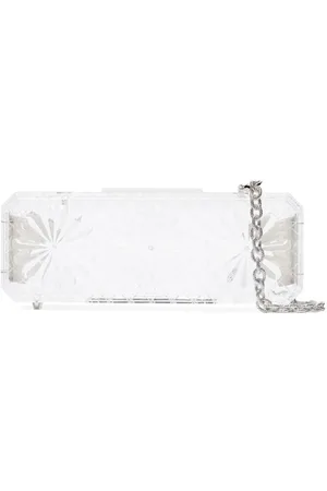 Y / PROJECT Clear flower engraved chain strap acrylic clutch bag