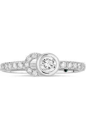 COURBET 18kt recycled white gold CO half-pavé laboratory-grown diamond set ring