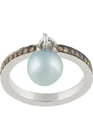 DALILA BARKACHE 18kt white gold icy blue Akoya pearl gemstone ring