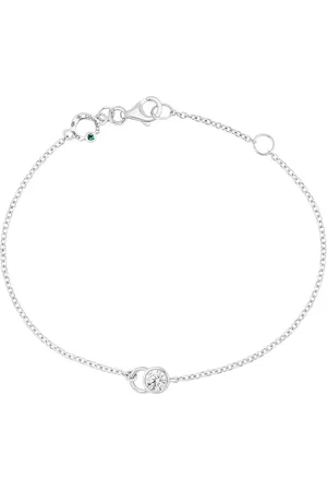 COURBET 18kt recycled white gold laboratory-grown diamond CO chain bracelet