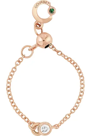 COURBET 18kt recycled rose gold laboratory-grown diamond CO adjustable chain ring