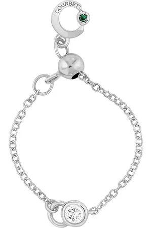 COURBET 18kt recycled white gold CO laboratory-grown diamond adjustable chain ring