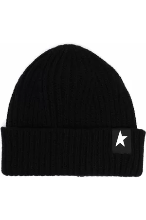 Golden Goose Beanies - Star patch ribbed beanie