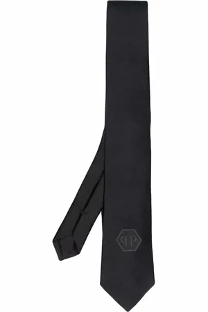Philipp Plein Hexagon logo-patch silk tie