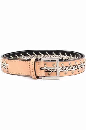 Gianfranco Ferré 2000s chain-link embellished leather belt