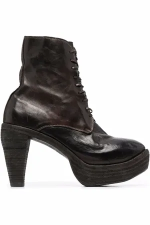 GUIDI Tapered-heel lace-up ankle boots