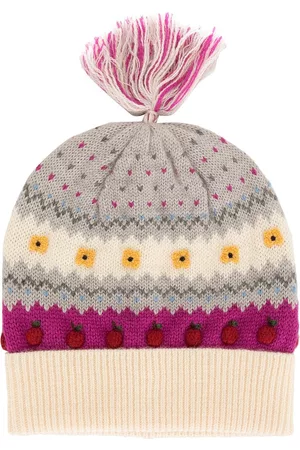 Familiar Girls Beanies - Intarsia apple motif beanie hat