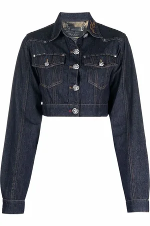 Philipp Plein Chains cropped denim jacket