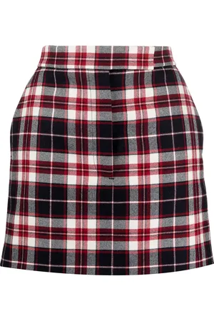 Thom Browne Tartan check wool miniskirt