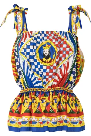 Dolce & Gabbana Carretto print peplum blouse
