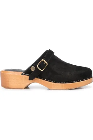 RE/DONE Buckle-detail suede mules