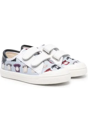 PèPè Phone-print touch-strap sneakers