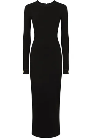Dolce & Gabbana Logo-appliqué long-sleeve midi dress