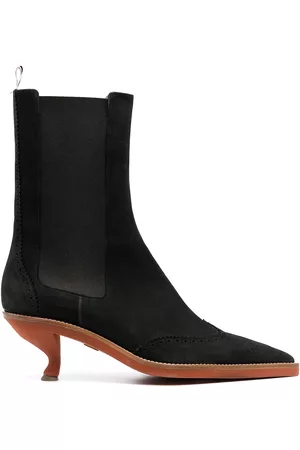 Thom Browne Women Heeled & Platform Boots - Brogued wing-tip chelsea boot with sculpted heel