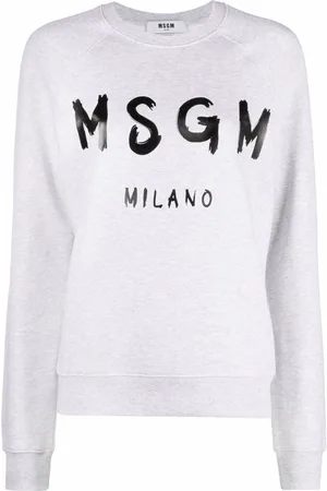 Msgm Logo-print crew neck sweatshirt
