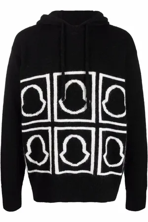 Moncler Logo-intarsia knitted hoodie