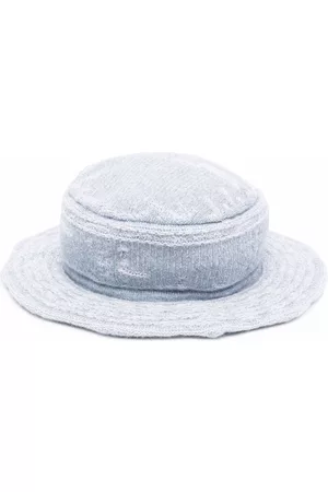 Barrie Distressed denim bucket hat