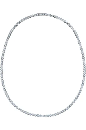 De Beers 18kt white gold Diamond Line bezel-set necklace