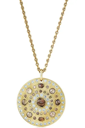 De Beers 18kt yellow Talisman Large Medal diamond pendant necklace