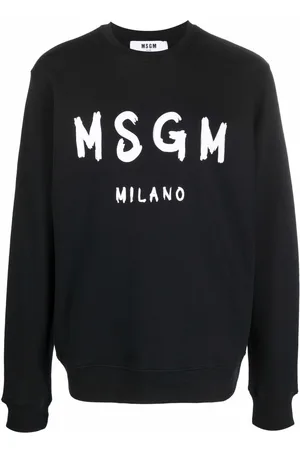 Msgm Logo-print crew neck sweater