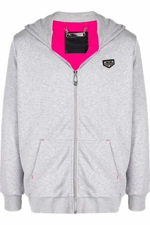 Philipp Plein Logo-patch zip-up hoodie