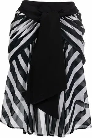 Saint Laurent 1988 asymmetric stripe-print skirt